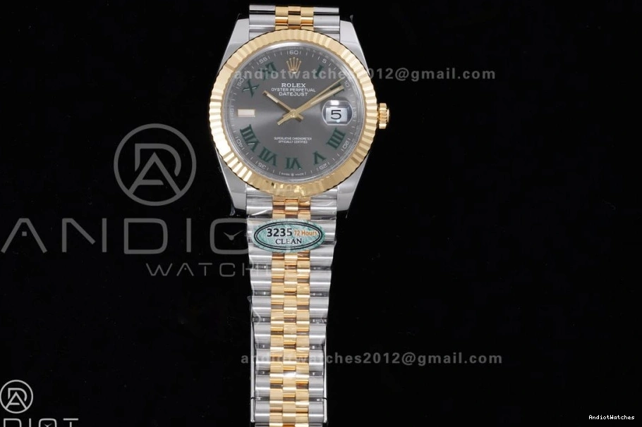 603 Edition YG (72 Roman Power Bracelet Green Reserve) Best Hours Dial Clean Jubilee Marker 126333 904L Gray on Steel 41 1:1 SH3235 SS Unique DateJust 0522